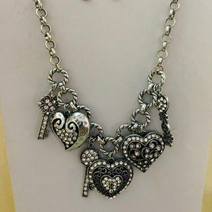 💖 Hearts and Keys Necklace Set 16 in./NS21